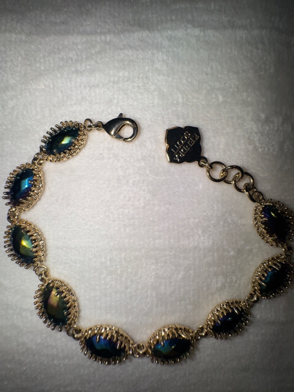 Kendra Scott Gold-Tone Bracelet with Iridescent Blue-Green Stones - Picture 2 of 5
